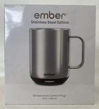 Ember TEMPERATURE CONTROL MUG2 10 oz / 295 ml STAINLESS STEEL EDITION NEW NRFB!
