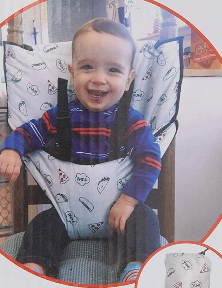 Portable Hook-on High Chair Hooks On To Adults Chair Washable Cloth