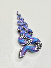 HANDCRAFTED Purple SNAKE PIN Black Hand Painted SPOTTED Serpent Reptile