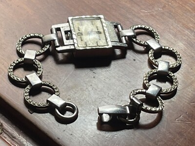 Montre Bracelet Femme Vintage Art Déco Années 1930/40 - Mécanique Manuelle, Acier, Cadran Argenté Chiffres Arabes