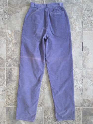 VTG Hearts Jeans Corduroy Pants 7 24x29 Pleated Mom High Waist Purple Tapered - Picture 7 of 8