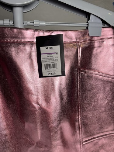 Art Class Pink Metallic Faux Leather Skirt •Girls Size XL 14-New - Picture 7 of 9