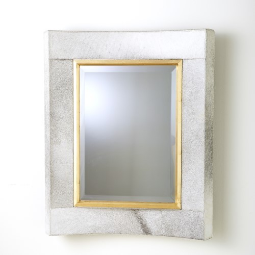 36 Tall Wall Mirror Weiß Hair on Hide Leather Gold Leaf Wood Fillet Short 36 Tall Wall Mirror Weiß Hair on Hide Leather Gold Leaf Wood Fillet Short