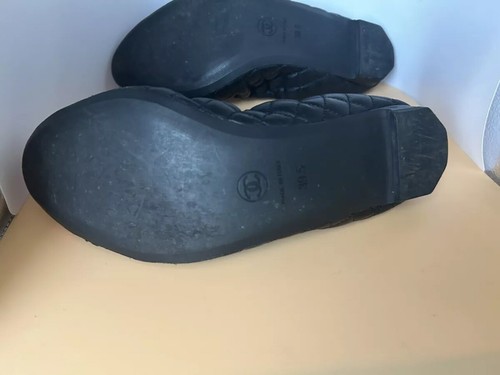 Chanel Ballet Flats Camellia Black Fusia Leather EU39 - Picture 4 of 10
