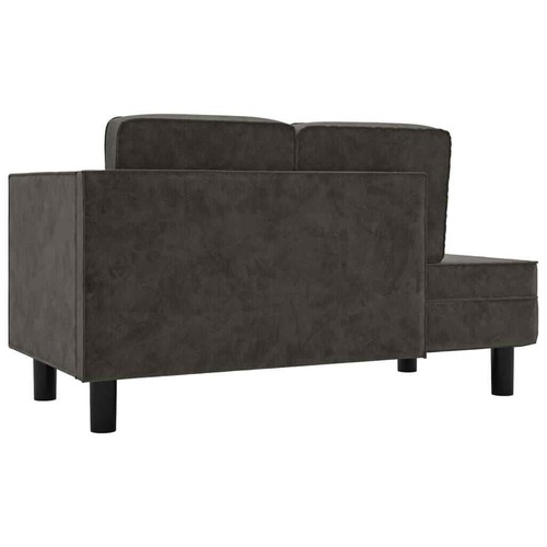 NNEVL Chaise Lounge with Cushions and Bolster Dark Grey Velvet - Picture 5 of 9