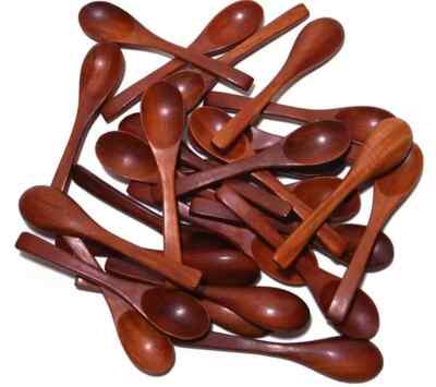 Wooden Masala Spoon Sugar Salt Spoons Small Spoons Multipurpose Use (10 pcs)