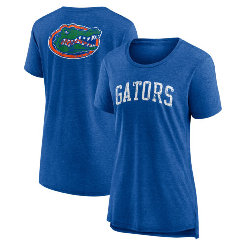 Camiseta para mujer Heather Royal Florida Gators losa Serif triple mezcla