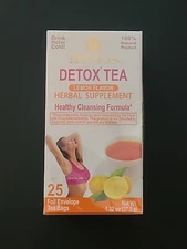 Hyleys Detox Tea LEMON Flavor Herbal Supplement 25 Tea Bags