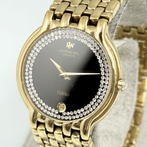 RAYMOND WEIL Fidelio 4802 MEN'S VINTAGE 18K GOLD ELECTROPLATED WATCH QUARTZ F665 - Picture 3 of 10