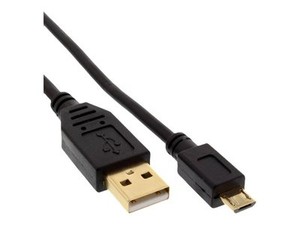 0 5m InLine Premium USB 2.0 Kabel A-stecker an Micro-b Schwarz/gold Trapetz-form