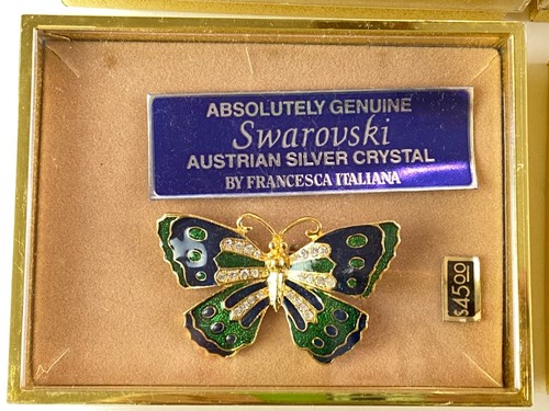9 FRANCESCA ITALIANA Vintage Swarovski Crystal Brooches in Boxes NOS - Picture 9 of 17