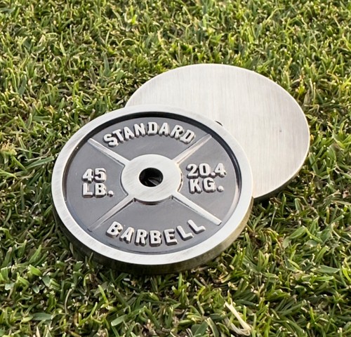 The 45 Weight Plate Golf Ball Marker by Teed Golf Co. 1.5” New Free US Shipping - Picture 2 of 4