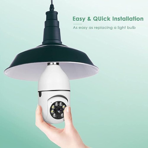 360° 2MP IP E27 Light Bulb Camera Wi-Fi Wireless Smart Security IR Night Home UK - Picture 7 of 12