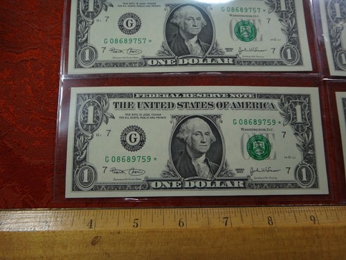 10x 2003 US Consecutive Serial # One Dollar $1 Uncirculated FRN Star Notes - Picture 6 of 14