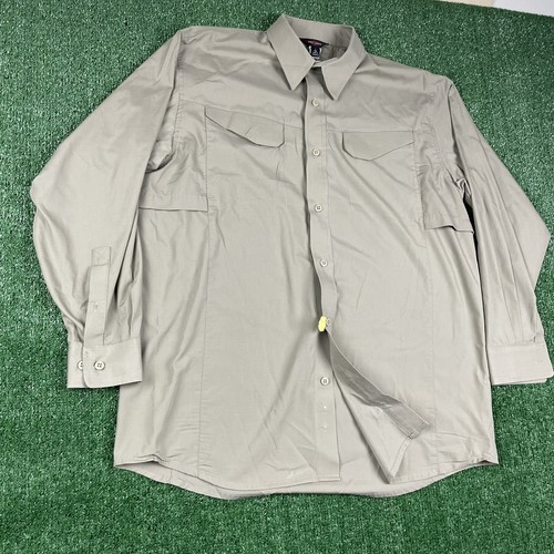 True Spec Shirt Adult Large Tactical Ripstop Pockets Work Duty Long Sleeve Mens - Picture 2 of 13