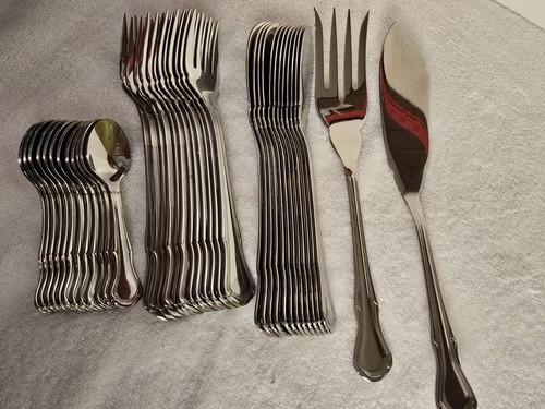 Servizio Set Posate Pesce per 12 Acciaio Inox 18 10 Dynasty Boullion 38 pz - Foto 2 di 10