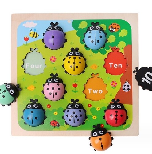 Baby Ladybug Puzzle English Learning Board Puzzle and Early Education Toys - Picture 1 of 4