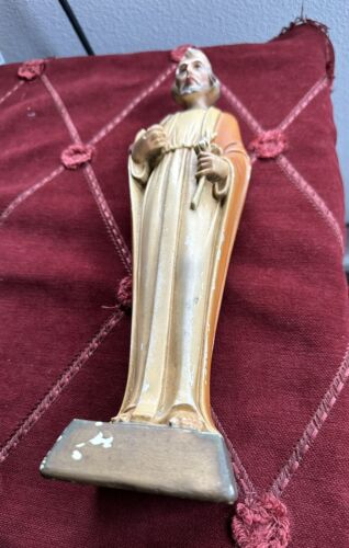 Antico raro MOLTO VECCHIO 1940 firmato TMOC Saint Joseph 13"" altezza X 3"" con raro trovato! - Foto 11 di 12
