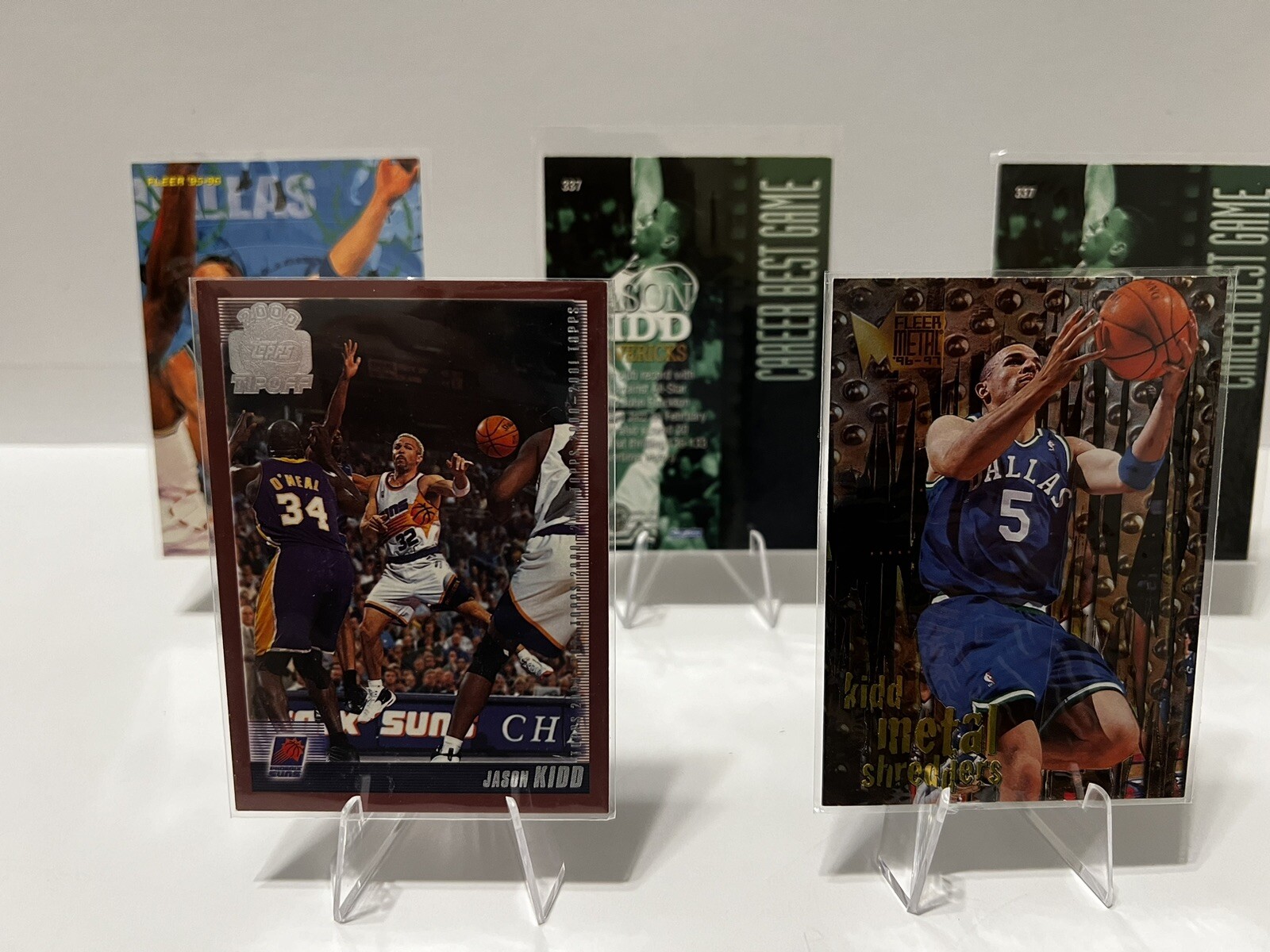 1995-2000 Jason Kidd Lot of 5 Cards Topps, Fleer, Fleer Metal, NBA Hoops