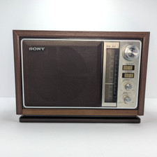 Vintage Sony ICF-9740W Radio AM FM Table Top Mid Century MCM Sim. Wood WORKING  			