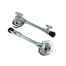 NEW 1 Pair Bass Drum Spurs with Gasket Chrome Finish Telescopic Bass Drum Legs 