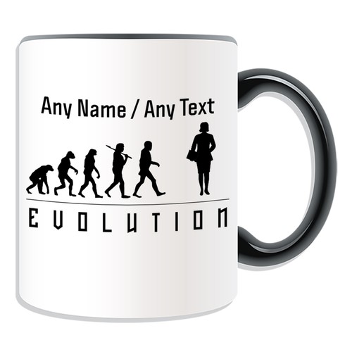 Personalised Gift Teacher Female Mug Money Box Cup Evolution Design School Lady - Picture 1 of 21