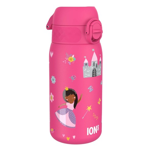 ION8 Leak Proof Kids Water Bottle, Stainless Steel, Princess, 400ml (13oz)