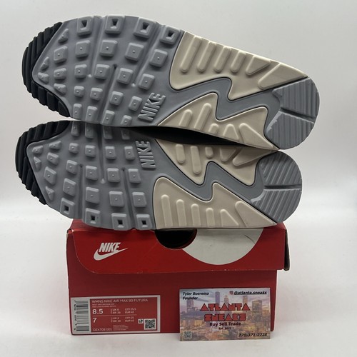 Size 8.5 - Nike Air Max 90 Futura Wolf Grey W Brand New Og All White Black Grey - Picture 6 of 7