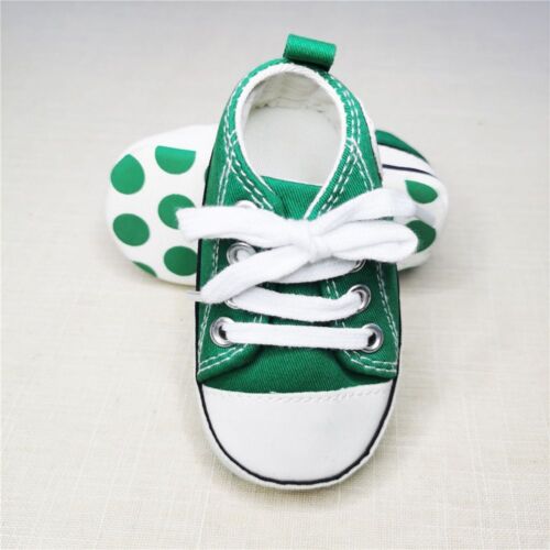 Baby First Walkers Shoes Canvas Classic Sneakers Newborn Infant Toddler Non Slip - Picture 7 of 51