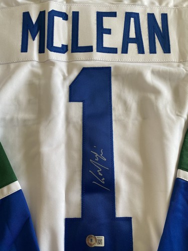 Kirk McLean Autographed Vancouver Custom White Hockey Jersey - BAS - Picture 2 of 3
