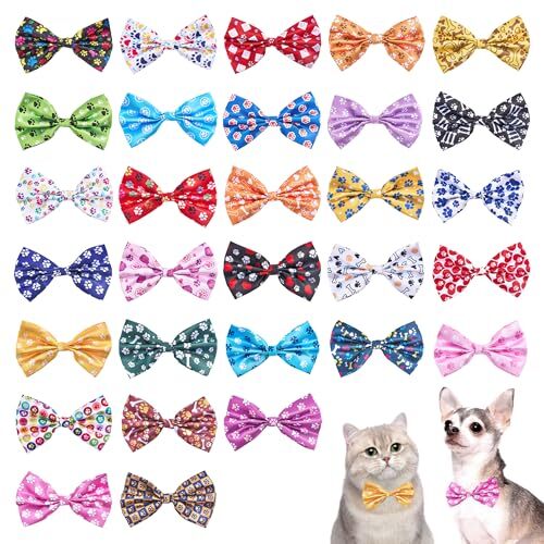 30 PCS Dog Bowties Bulk Dogs Bow Ties for Dogs Puppies Slide Dog Bowties Small - Picture 1 of 7