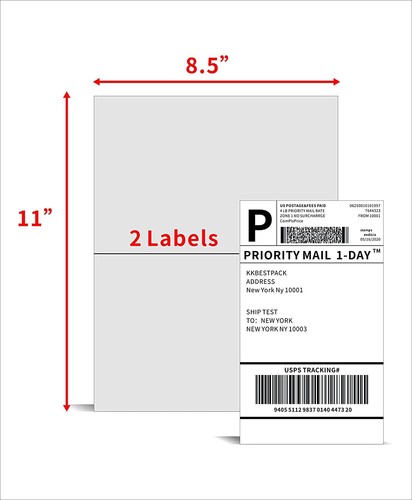 220-11000 Versandetiketten 8,5 x 5,5" halbe Blätter leer selbstklebend 2 pro Blatt - Bild 11 von 23
