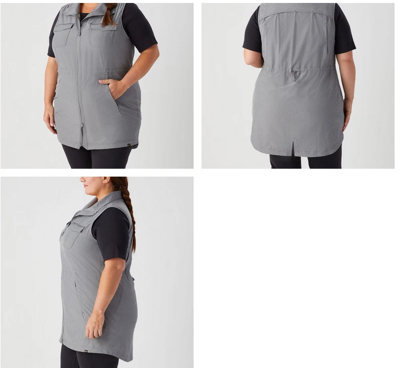 Duluth Sol Survivor Sun Protection Tunic Vest Womens Plus 3X Gray UPF 50+