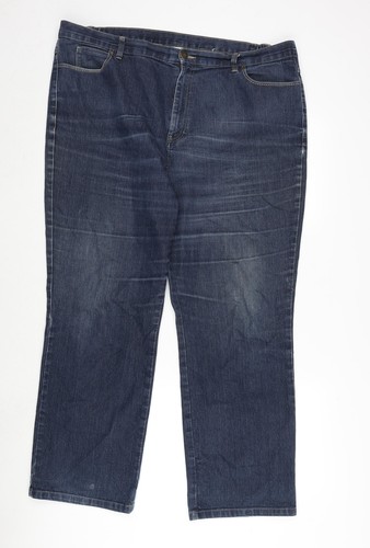 Klassische blaue Damen Jeans Baumwolle Straight Größe 42 in L28 im Regular Zip