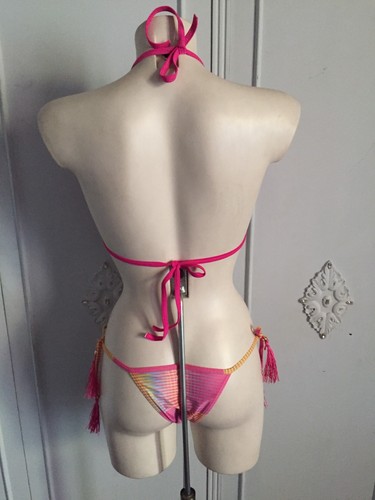 Bikini S Gale Rosa Fucsia Donna Fuxia Tanga 42 Triangolo Imbottito Tanga Vestito - Foto 7 di 7