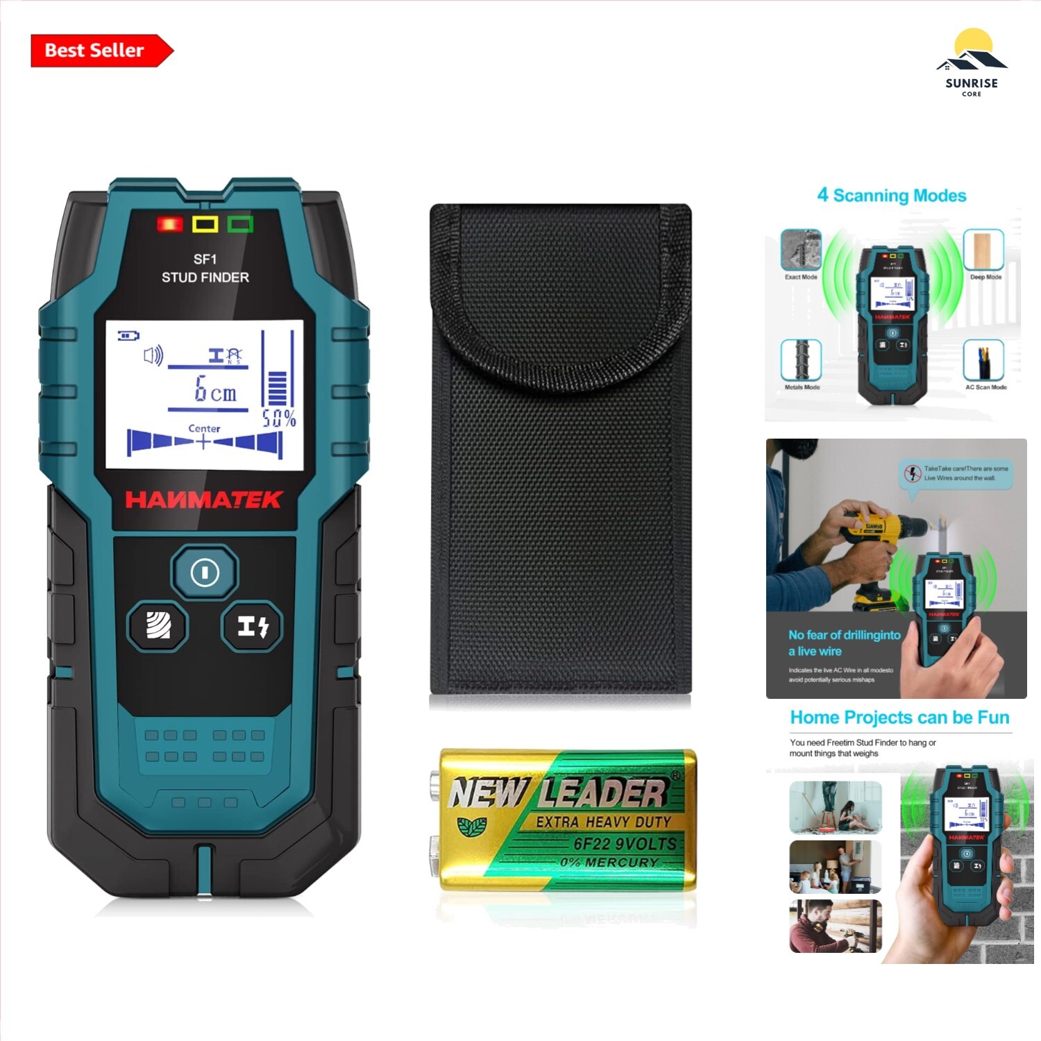 Advanced Stud Finder with Depth Tracker: Find Wood, Metal & Cables Easily