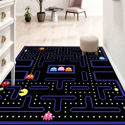 Pac Man Teppich Spieler Schlafzimmer Wohnzimmer Teppiche Bodenmatte Fußmatte Neu - Bild 1 von 4