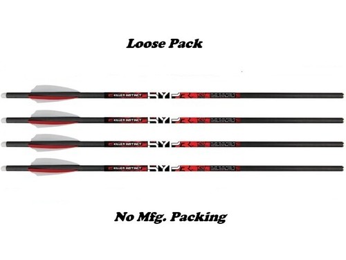Killer Instinct HYPR 20-inch Carbon Crossbow Bolts (4-Pack Loose)Half-Moon Nocks - Picture 1 of 5