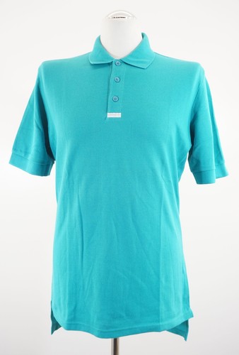 Adidas Herren Poloshirt 52 grün türkis uni Kurzarm Knopf Piquè Regular A543 - Photo 5/5