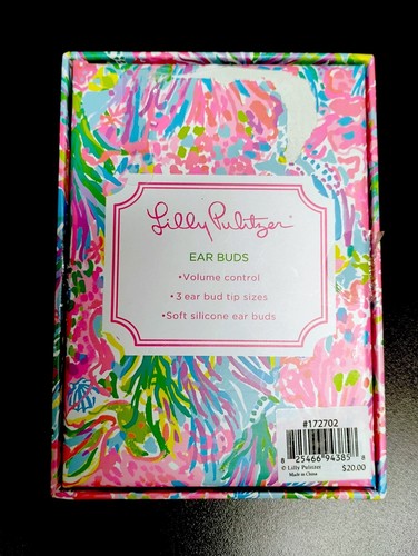 LILLY PULITZER Earbuds "Fan Sea Pants" Volume Control Multicolor | Neu im Karton 48" Cord - Bild 3 von 3