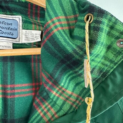 Vintage Eastern Mountain Sports Green Hooded Full Zip Jacket Pockets Lined 70s - Picture 7 of 12