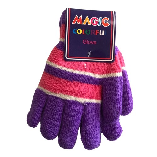 MAGIC- WARM KIDS COLORFULPINK/PURPLE MITTEN GLOVES - Picture 3 of 3