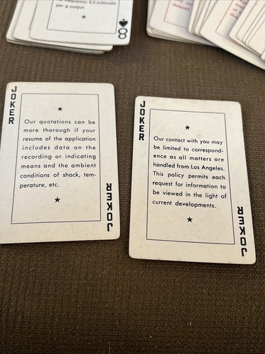 VINTAGE DURATONE Playing Cards Stalham Laboratories Co Los Angeles Accelerometer - Picture 6 of 8