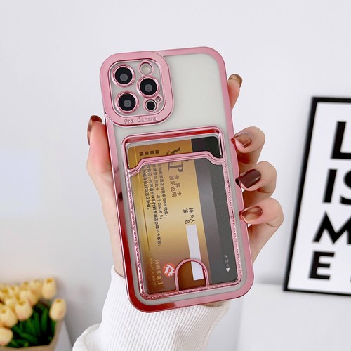 Wallet Card Slot Clear Silicone Phone Case For iPhone 15 14 13 12 11 Pro Max 8 7 - Picture 2 of 12