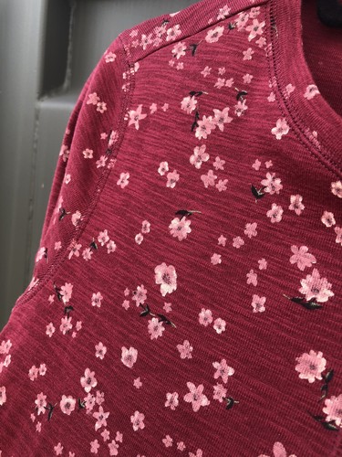 Ladies Floral Long Sleeve Segments Henley Tshirt, Cotton Top By Seg’ments - Picture 5 of 5