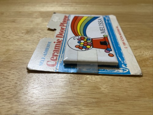 Vintage Retro Dead Stock MELISSA With Gumball Machine Rainbow Ceramic Name Sign  - Picture 3 of 12