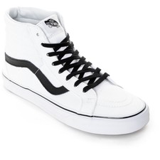 black high top vans with white stripe 