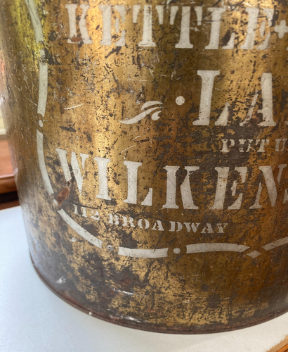 Pure Kettle Rendered Lard Wilens Bros. Fort Wayne IN Stenciled Large Tin Can - Picture 3 of 14