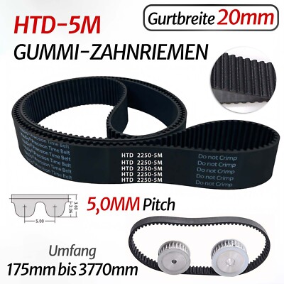HTD-5M Zahnriemen geschlossen Antriebsriemen closed belt 5,0MM Pitch 20mm Breite