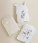 Set 3 Peter Rabbit Cotton Terry Towelling  Wash Mitts ~ White & Beige